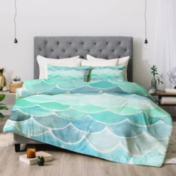 Green Wonder Forest Mermaid Scales Comforter Set - Deny Designs -Cozy Bedding Home GUEST bc25c455 e3e4 43d8 98c6 0dd579321eb6