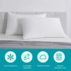 Aghana Digitals Cooling Bed Pillows Set Of 2, Queen Size, Washable Cover -Cozy Bedding Home GUEST bc433524 edc9 4766 8da5 670ed7819b57