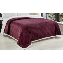 Jacquard Microplush Soft Premium Microplush Braided Blanket Plum By Plazatex -Cozy Bedding Home GUEST bcf339eb b6a1 4764 ae4c bdb371ed87b8