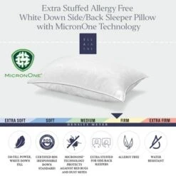 White Down Pillow, With MicronOne Dust Mite, Bedbug, And Allergen-Free Shell -Cozy Bedding Home GUEST bd8ae554 b606 46c7 8107 4a7fd635c748