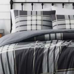 Milo Plaid Flannel Duvet Cover Set - Truly Soft
