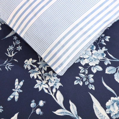 Laura Ashley 7pc Full/Queen Branch Toile 100% Cotton Comforter Sham Bonus Set Blue 12 Laura Ashley 7pc Full/Queen Branch Toile 100% Cotton Comforter Sham Bonus Set Blue - Image 10