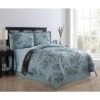 8pc Leaf Bed In A Bag Comforter Set Blue & Chocolate - VCNY Home