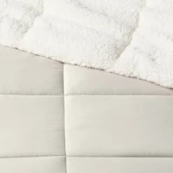 Sherpa Washed Microfiber Reversible Comforter - Room Essentials™ -Cozy Bedding Home GUEST c2a3a9f9 2ea7 454d 8307 6e3a56bc2a72