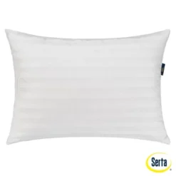 Serta Standard/Queen 2pk Won't Go Flat Pillows White: 300 Thread Count, Cotton Cover, Soft Polyester Fill -Cozy Bedding Home GUEST c31a96a9 fbdf 4a37 936d d23941b55989