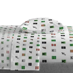 Saturday Park Minecraft Iconic 100% Organic Cotton Bed Set -Cozy Bedding Home GUEST c48775a1 915d 4bdd bcb2 5c10408720fc
