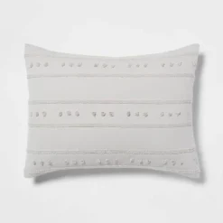 4pc Clipped Stripe Poms Comforter Bedding Set - Threshold™ -Cozy Bedding Home GUEST c513e7a2 e419 413e 9246 e63bf81df859