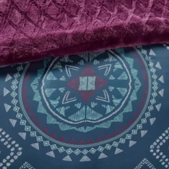 Blair Full/Queen 3pc Reversible Comforter Mini Set Navy/Purple -Cozy Bedding Home GUEST c80e0bb4 05b0 412c 8043 aea6b84ea719