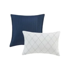 Zara Charmeuse Geo Print Comforter Bedding Set Navy -Cozy Bedding Home GUEST ca8133b0 b01e 4245 9aa8 7e81b22e168a