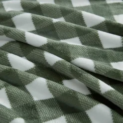 Martha Stewart 60"x70" Madison Gingham Throw Blanket Green -Cozy Bedding Home GUEST cc2e2202 1a9e 4ecc aa90 ec8f3e409e5e