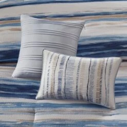 Gulches 8 Piece Printed Seersucker Comforter And Quilt Set Collection Blue Full/Queen -Cozy Bedding Home GUEST cc68e3e7 918b 48b9 8262 e9bca12e86b6