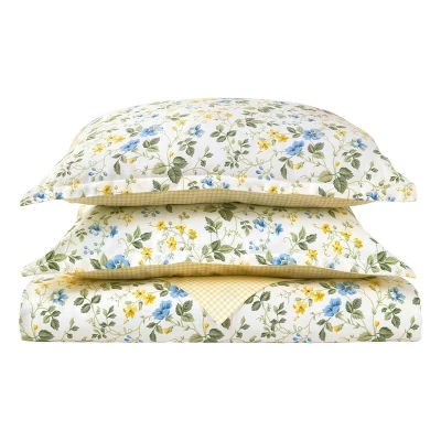 Meadow Floral 100% Cotton Duvet Cover & Sham Set White/Blue - Laura Ashley 7 Meadow Floral 100% Cotton Duvet Cover & Sham Set White/Blue - Laura Ashley - Image 5