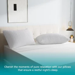 Aghana Digitals Cooling Bed Pillows Set Of 2, Queen Size, Washable Cover -Cozy Bedding Home GUEST d03ca716 ae1e 445a 8814 c5646ddf169b