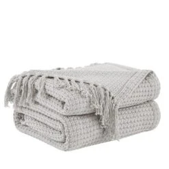 Southshore Fine Living Ashmore Collection 100% Cotton Bed Blanket Basketweave Luxury Blankets -Cozy Bedding Home GUEST d1b638b6 a424 4831 ad4d 8a23157b026d