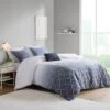 Camille Ombre Clipped Jacquard Duvet Cover & Sham Set Navy 2 Camille Ombre Clipped Jacquard Duvet Cover & Sham Set Navy -Cozy Bedding Home GUEST d45c0de8 9f2a 45be 8549 72d0b9bcacc0