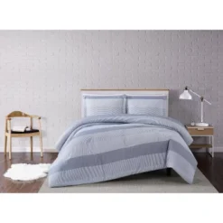Multi Stripe Duvet Cover Set Gray - Truly Soft -Cozy Bedding Home GUEST d58ca46b e57a 45b2 9324 27e2ed731656