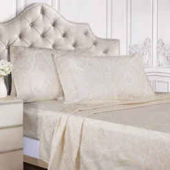 Vintage Bohemian Floral Paisley Cotton Blend Deep Pocket Bed Sheet Set By Blue Nile Mills