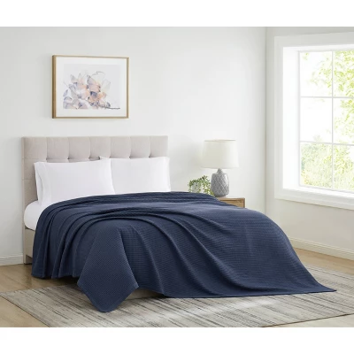 Cannon King Heritage Cotton Waffle Blanket Blue: All Ages, Machine Washable, Tumble Dry, 108"x90" 4 Cannon King Heritage Cotton Waffle Blanket Blue: All Ages, Machine Washable, Tumble Dry, 108"x90" - Image 2