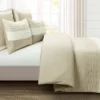 Lush Décor 5pc Mia Pleated Color Block Comforter Bedding Set Light Beige -Cozy Bedding Home GUEST dc034ed6 773c 4d03 8efb 1dc5c4437570