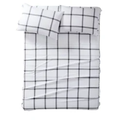Printed Windowpane Sheet Set - Truly Soft -Cozy Bedding Home GUEST ded5f1cf 867b 4a11 b098 0d2fa49cd1a3