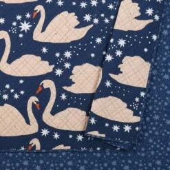 Full/Queen 3pc Swanning Around Quilt Set Navy - Makers Collective -Cozy Bedding Home GUEST e0739be9 9dbb 4e11 a568 9a83407e7e9b