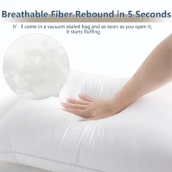 Itopfox Queen Size Pillows Set Of 2, Hotel Quality Cooling Pillows For Side Back Stomach Sleepers, Down Alternative Luxury Supportive Fluffy Pillows -Cozy Bedding Home GUEST e474adcd 348f 4585 beb0 08a5c90919b5