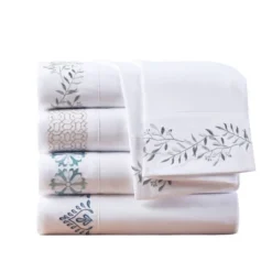 Madison Park 4pc Embroidered Microfiber Sheet Set -Cozy Bedding Home GUEST e731f71d bbcc 4b7e abb8 23d5fbbe0d44