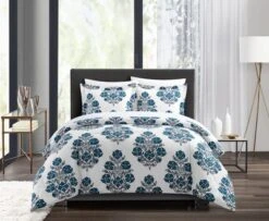 Chic Home Yazmin 7 Piece Duvet Cover Set Large Scale Floral Medallion Print Design Bed In A Bag Bedding Blue -Cozy Bedding Home GUEST ea5b67b9 3b78 4670 be95 4230738ea0b1