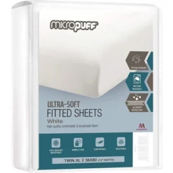 Micropuff 100% Microfiber Fitted Sheet - White 20 Micropuff 100% Microfiber Fitted Sheet - White -Cozy Bedding Home GUEST eb16aeb7 8883 4005 a0ac a23486f01be0