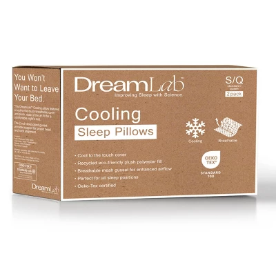 DreamLab Standard/Queen Medium Machine Washable Set Of 2 Cooling Sleep Pillows For Back Stomach Or Side Sleepers 8 DreamLab Standard/Queen Medium Machine Washable Set Of 2 Cooling Sleep Pillows For Back Stomach Or Side Sleepers - Image 6