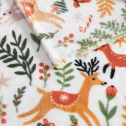 Martha Stewart 60"x70" Holiday Woodland Throw Blanket White -Cozy Bedding Home GUEST edc21ec5 e708 4360 94ef 849b56a67bfc