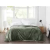 Cannon Twin XL Solid Plush Blanket Green: Cozy Polyester, Machine Washable, Year-Round Comfort