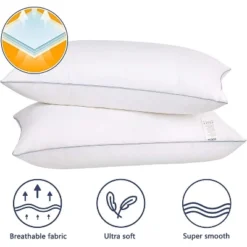 Aghana Digitals Standard Size Cooling Pillows Set Of 2, Soft Microfiber Cover