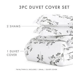 Quatrefoil & Farmhouse Vine Prints Duvet Cover Set, Ultra Soft, Easy Care - Becky Cameron (3 Piece Set) -Cozy Bedding Home GUEST ef6f2978 b286 489b 8e24 5db58cbe8693