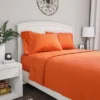 Hastings Home Queen Size Brushed Microfiber 4 Piece Bed Sheet And Linen Set With Stain Resistant Fitted And Flat Sheets - Orange -Cozy Bedding Home GUEST eff0001f 875e 4209 9628 d9ecd92c4957
