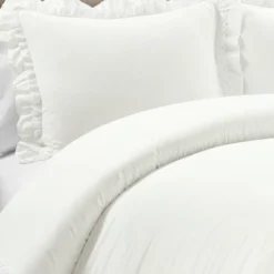 Lush Decor 3pc Ella Ruffle Comforter Bedding Set White -Cozy Bedding Home GUEST f00c6dec 8cf4 4ed5 8fc6 ab45b25be428