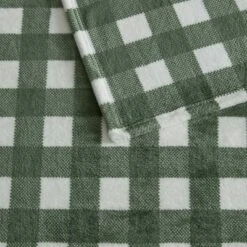 Martha Stewart 60"x70" Madison Gingham Throw Blanket Green -Cozy Bedding Home GUEST f121e177 9513 48cd bd2b 4eb4c89e84e1