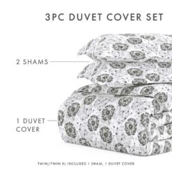 Paisley, Damask & Soft Farmhouse Prints Duvet Cover Set, Ultra Soft, Easy Care - Becky Cameron (3 Piece Set) -Cozy Bedding Home GUEST f247c2f6 37dc 44db 9f84 8eb72aa23027
