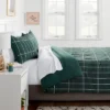 Grid Print Microfiber Reversible Comforter & Sheet Set Dark Green - Room Essentials™ -Cozy Bedding Home GUEST f2916d48 beca 4579 83de 73f308bcc6b6