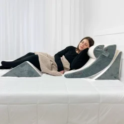 Imaginarium 4pc Adjustable Wedge Pillow Set: Memory Foam & Foam Support, Knitted Polyester Cover, Machine Washable, Universal Sleeper Design