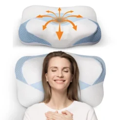 Cheer Collection Cervical Memory Foam Pillow For Neck Support, Orthopedic Contour Design, 24"x14"x5.2" -Cozy Bedding Home GUEST f4edd4e5 d79a 4e0c 84ac f3e51f33c24d