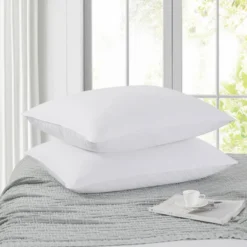 Peace Nest Down Fiber Bed Pillows With Cotton Cover Set Of 2