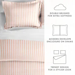 Stripe Pattern Premium Ultra Soft Duvet Cover Set, Easy Care - Becky Cameron (Shams Included) 16 Stripe Pattern Premium Ultra Soft Duvet Cover Set, Easy Care - Becky Cameron (Shams Included) -Cozy Bedding Home GUEST f58773bd c323 420a 8a73 cc788f98f8e2