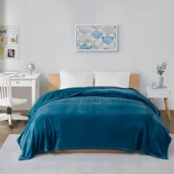 Microlight Plush Oversized Bed Blanket Teal