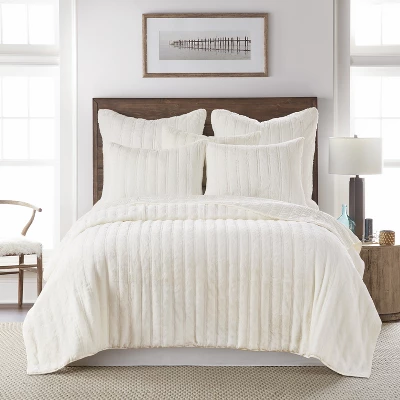 BH Faux Fur Ivory Euro Sham Unfilled - Levtex Home 4 BH Faux Fur Ivory Euro Sham Unfilled - Levtex Home - Image 2