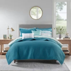 Gulches 8 Piece Printed Seersucker Comforter And Quilt Set Collection Aqua Full/Queen -Cozy Bedding Home GUEST feb7f25d 984e 43f2 a0e2 e883f09df9bb